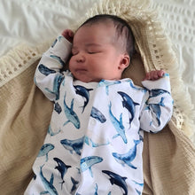 Load image into Gallery viewer, Whale Print Sleepsuit