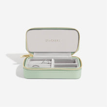 Load image into Gallery viewer, Sage Green Medium Zipped Travel Jewellery Box