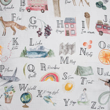 Load image into Gallery viewer, Bamboo Baby Swaddle Blanket | Alphabet Print