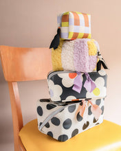 Load image into Gallery viewer, Multi Stripe Borg Mini Cube Cosmetic Bag