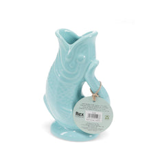 Load image into Gallery viewer, Ceramic Fish Vase | Aqua Blue