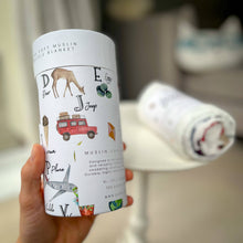 Load image into Gallery viewer, Bamboo Baby Swaddle Blanket | Alphabet Print