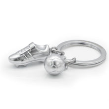 Load image into Gallery viewer, Metalmorphose Silver Football & Shoe Keyring