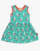 Load image into Gallery viewer, Organic Teal Seagull Print Summer Dress
