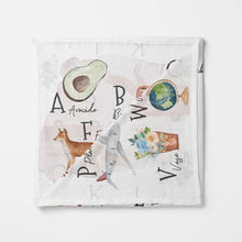 Load image into Gallery viewer, Bamboo Baby Swaddle Blanket | Alphabet Print