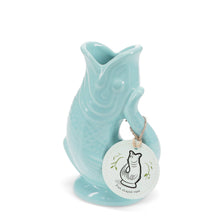 Load image into Gallery viewer, Ceramic Fish Vase | Aqua Blue