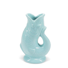 Load image into Gallery viewer, Ceramic Fish Vase | Aqua Blue