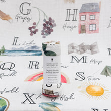 Load image into Gallery viewer, Bamboo Baby Swaddle Blanket | Alphabet Print