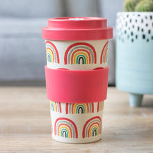 Load image into Gallery viewer, Rainbow Print Bamboo Eco Travel Cup