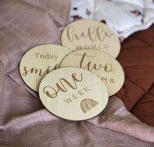 Load image into Gallery viewer, Baby Milestone Wooden Discs | Rainbow
