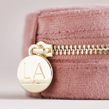 Load image into Gallery viewer, Rose Pink Velvet Mini Round Jewellery Case