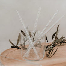 Load image into Gallery viewer, Reusable Polka Dot Glass Straws