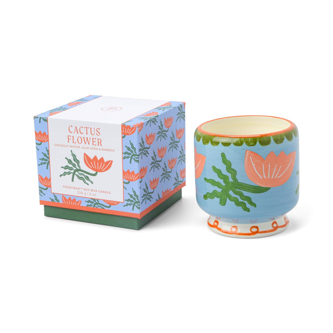 Paddywax A Dopo Flower Ceramic Candle | Cactus Flower