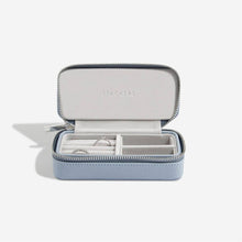 Load image into Gallery viewer, Dusky Blue Medium Zipped Travel Jewellery Box
