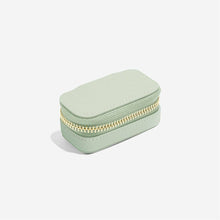 Load image into Gallery viewer, Sage Green Petite Zipped Travel Jewellery Box
