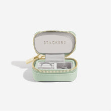 Load image into Gallery viewer, Sage Green Petite Zipped Travel Jewellery Box
