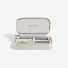 Load image into Gallery viewer, Oatmeal Medium Zipped Travel Jewellery Box
