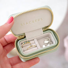 Load image into Gallery viewer, Sage Green Petite Zipped Travel Jewellery Box
