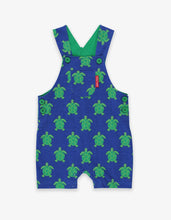 Load image into Gallery viewer, Organic Turtle Print Dungaree Shorts
