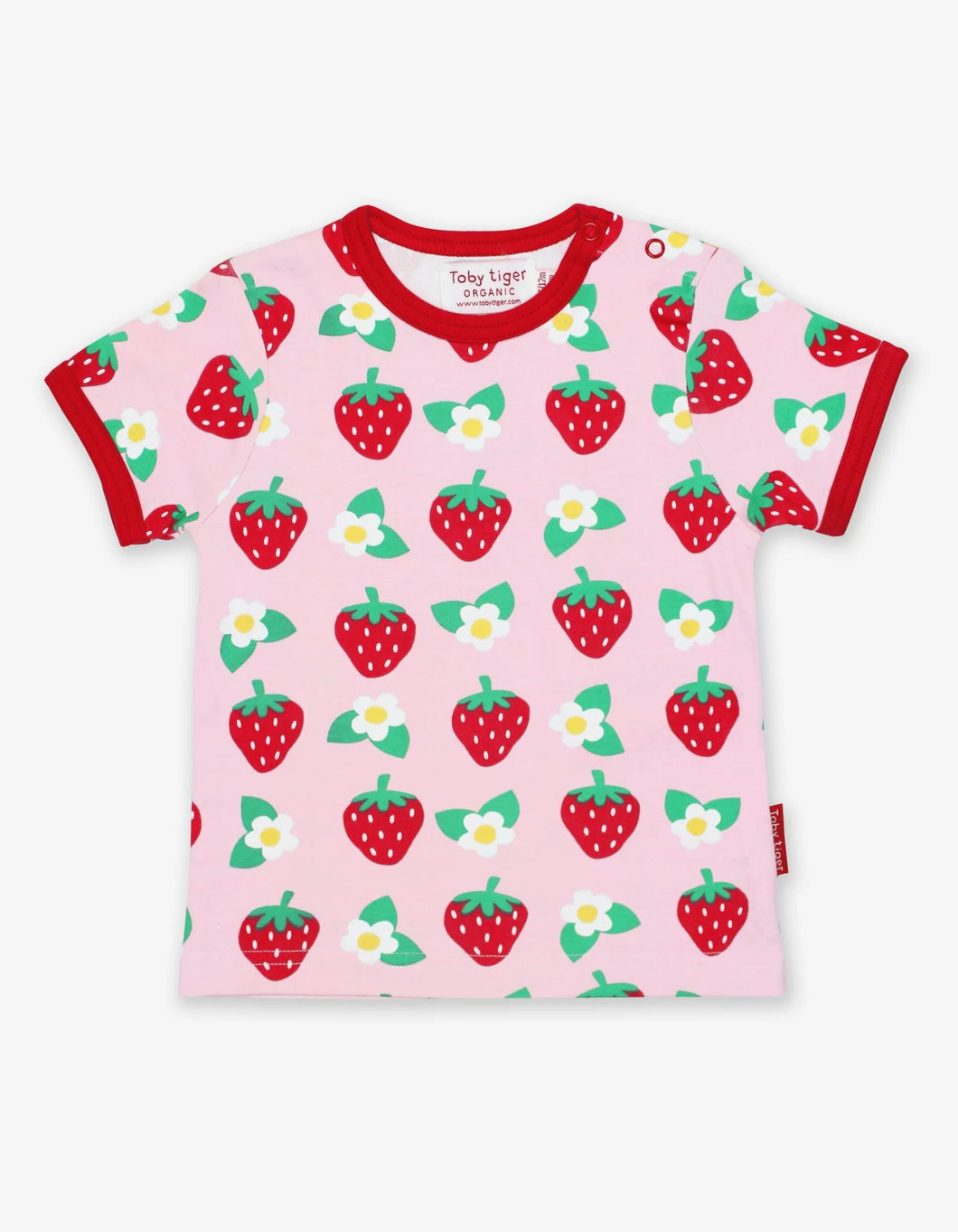 Organic Strawberry Flower Print T-Shirt