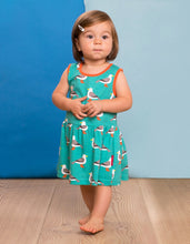 Load image into Gallery viewer, Organic Teal Seagull Print Summer Dress
