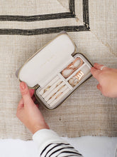 Load image into Gallery viewer, Taupe Medium Zipped Travel Jewellery Box
