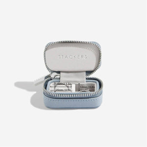 Dusky Blue Petite Zipped Travel Jewellery Box