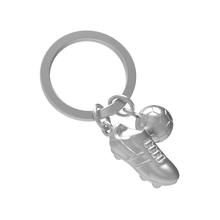 Load image into Gallery viewer, Metalmorphose Silver Football &amp; Shoe Keyring
