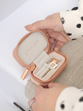 Load image into Gallery viewer, Blush Pink Petite Zipped Travel Jewellery Box
