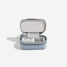 Load image into Gallery viewer, Dusky Blue Petite Zipped Travel Jewellery Box
