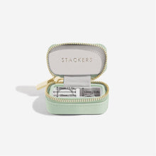 Load image into Gallery viewer, Sage Green Petite Zipped Travel Jewellery Box
