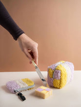 Load image into Gallery viewer, Multi Stripe Borg Mini Cube Cosmetic Bag
