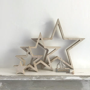 Wooden Set Of 4 Stars