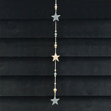 Load image into Gallery viewer, Wooden Bead &amp; Star Hanging Garland
