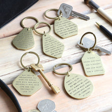 Load image into Gallery viewer, Adventures Brass Keyring
