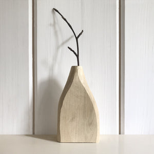 Hand Carved Mini Wooden Vase | Pale Wood