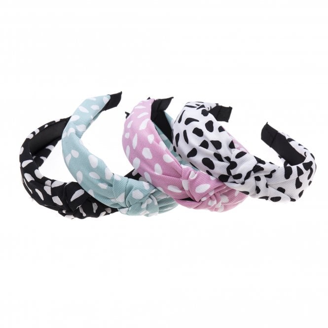 Spot Print Head Band With Knot Detail | Four Colours | Adult Size