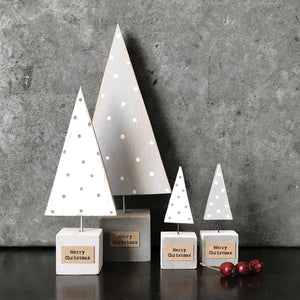 Mini Wooden Christmas Tree | White