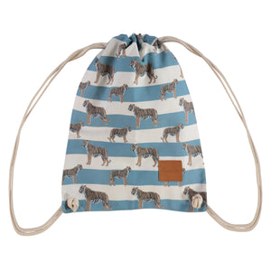Children's Tiger Backpack | Blue Stripes