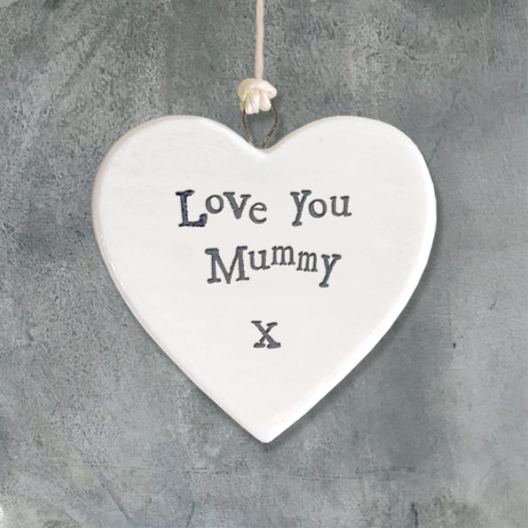 Porcelain Hanging Heart Plaque | Love You Mummy