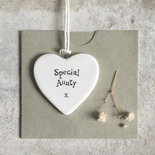 Load image into Gallery viewer, Porcelain Hanging Heart Plaque | Special Aunty
