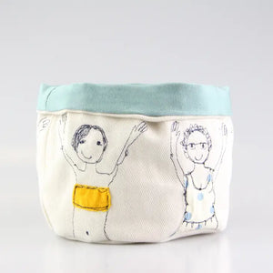 Bathers Embroidered Art Pot
