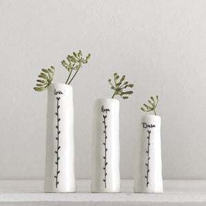 Trio Of Mini Bud Vases | Love Hope Dream