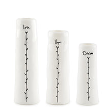Load image into Gallery viewer, Trio Of Mini Bud Vases | Love Hope Dream
