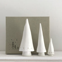 Load image into Gallery viewer, Set Of 3 Conical Christmas Trees
