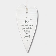 Load image into Gallery viewer, Porcelain Hanging Heart Plaque | Be Yourself
