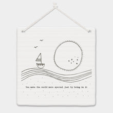 Load image into Gallery viewer, Porcelain Hanging Plaque | You Make The World More Special
