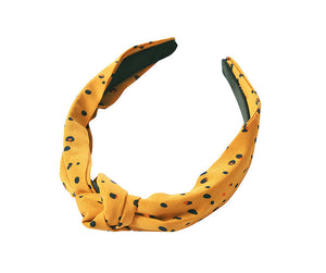 Dalmatian Print Knot Headband | Mustard