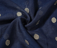 Load image into Gallery viewer, Navy Blue Polka Dot Embroidered Scarf
