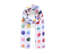 Load image into Gallery viewer, Watercolour Polka Dot Print Scarf
